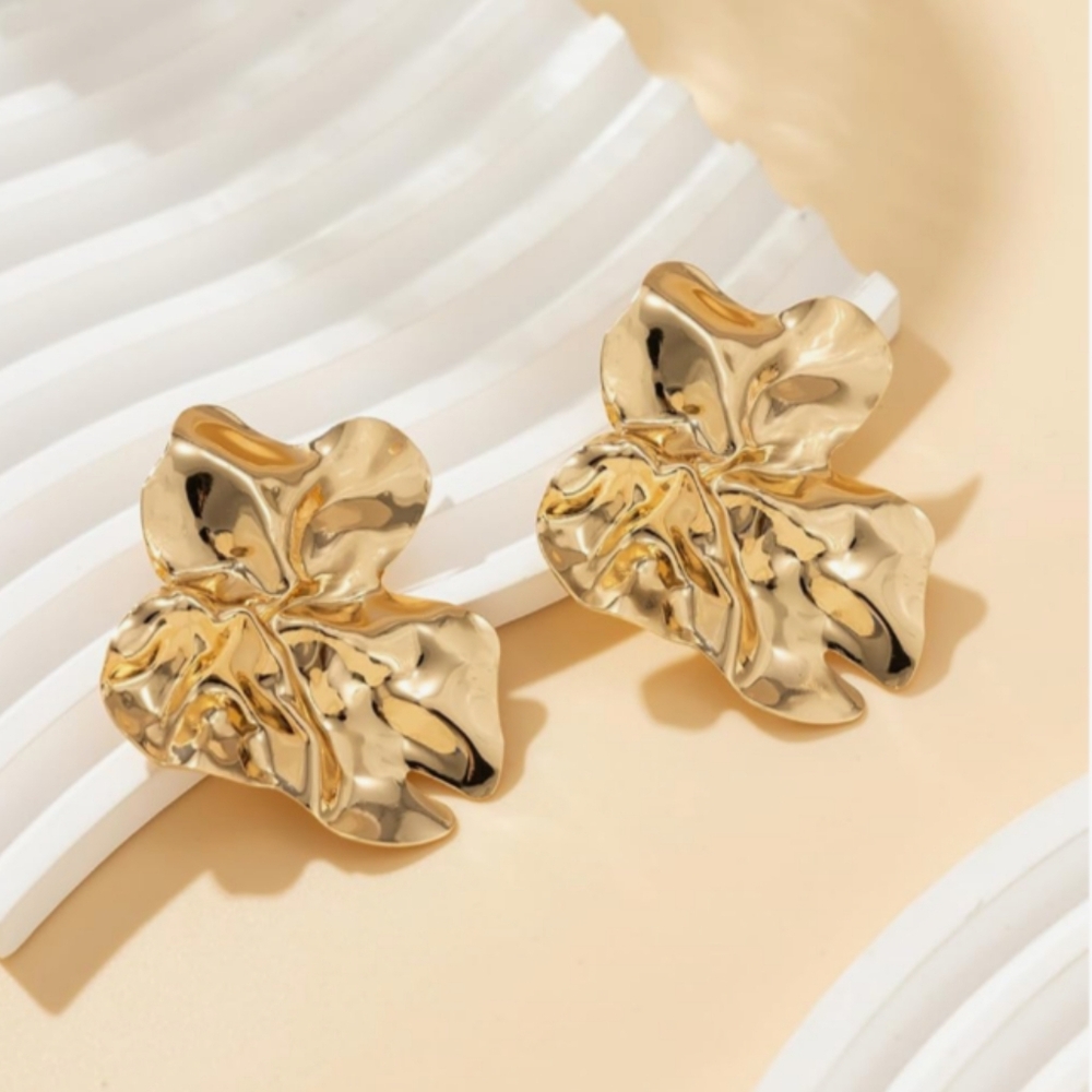 Elegant Trendy Hammered Large Earrings